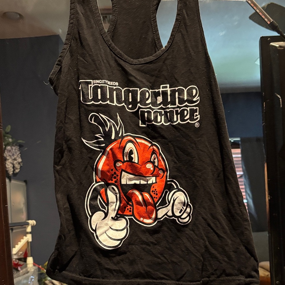 Tangerine Black Tank Top